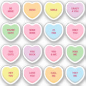 Benutzerdefinierter Text 16 Valentinstag Gesprächs Aufkleber (Vorderseite)