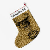 Benutzerdefinierter Text/1960er 70er Abstrakter Ka Großer Weihnachtsstrumpf (Rückseite (Hängend))
