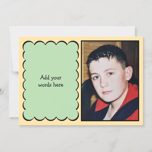 Benutzerdefinierter Text 1 Foto Pfirsichgrüne Magn Magneteinladung (Vorderseite)