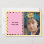 Benutzerdefinierter Text 1 Foto Pfirsichrosa Magne Magneteinladung (Vorderseite)