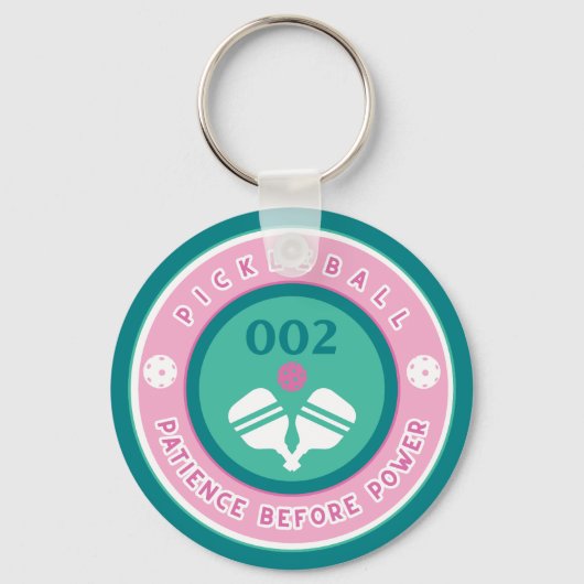 Benutzerdefinierter Text 2-seitige Pickleball Schlüsselanhänger (Vorderseite)