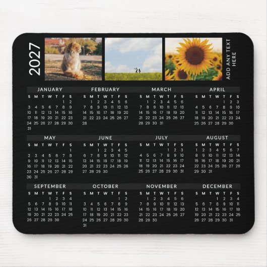 Benutzerdefinierter Text & 3 Bilder Moderner schwa Mousepad (Vorne)