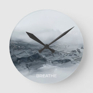 Benutzerdefinierter Text 3D Schwarz Graue Abstrakt Runde Wanduhr