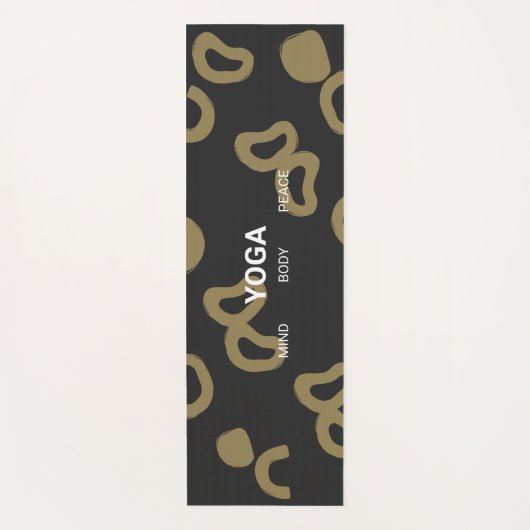 Benutzerdefinierter Text Abstrakt Modernes Schwarz Yogamatte (Vorderseite)
