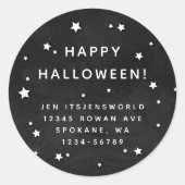 Benutzerdefinierter Text/Adresse für Schwarz + Wei Runder Aufkleber (Vorderseite)