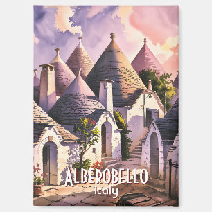 Benutzerdefinierter Text Alberobello Puglia Trulli Magnet