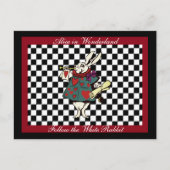 Benutzerdefinierter Text-Alice im Wunderland Weiße Postkarte (Vorderseite)