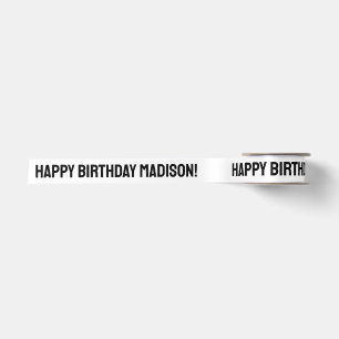 Benutzerdefinierter Text Alles Gute zum Geburtstag Satinband