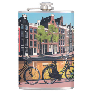 Benutzerdefinierter Text Amsterdam Flachmann