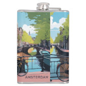 Benutzerdefinierter Text Amsterdam Flachmann (Rückseite)