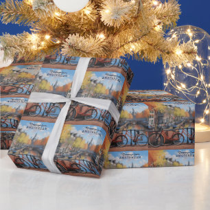 Benutzerdefinierter Text Amsterdam Geschenkpapier
