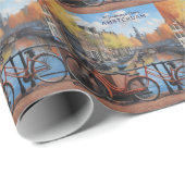 Benutzerdefinierter Text Amsterdam Geschenkpapier (Rolleneckpunkt)