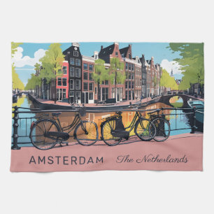 Benutzerdefinierter Text Amsterdam Geschirrtuch