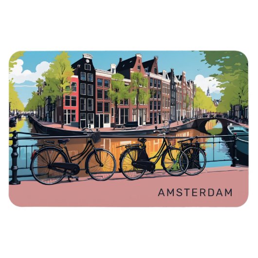 Benutzerdefinierter Text Amsterdam Magnet (Horizontal)