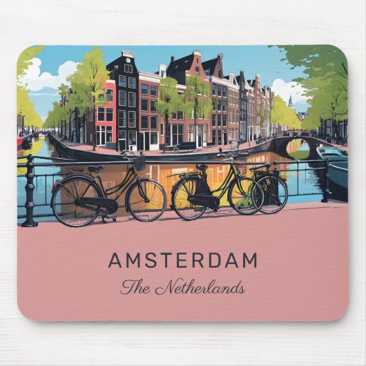 Benutzerdefinierter Text Amsterdam Mousepad (Vorne)