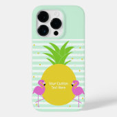 Benutzerdefinierter Text Ananas-Flamingos Case-Mate iPhone Hülle (Rückseite)