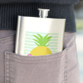 Benutzerdefinierter Text Ananas-Flamingos Flachmann (Beispiel)