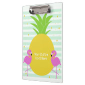 Benutzerdefinierter Text Ananas-Flamingos Klemmbrett (Links)