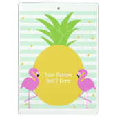 Benutzerdefinierter Text Ananas-Flamingos Klemmbrett (Rückseite)