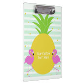 Benutzerdefinierter Text Ananas-Flamingos Klemmbrett (Rechts)