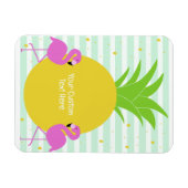 Benutzerdefinierter Text Ananas-Flamingos Magnet (Horizontal)