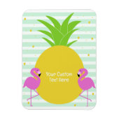 Benutzerdefinierter Text Ananas-Flamingos Magnet (Vertikal)