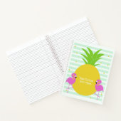 Benutzerdefinierter Text Ananas-Flamingos Notizblock (Innenseite)