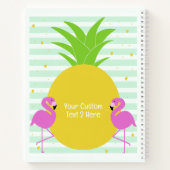 Benutzerdefinierter Text Ananas-Flamingos Notizblock (Rückseite)
