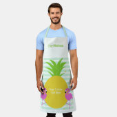 Benutzerdefinierter Text Ananas-Flamingos Schürze (Getragen)
