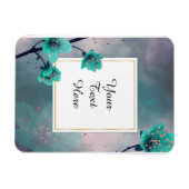 Benutzerdefinierter Text - Aquamarine Blume Person Magnet (Horizontal)