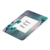 Benutzerdefinierter Text - Aquamarine Blume Person Magnet (Linke Seite)