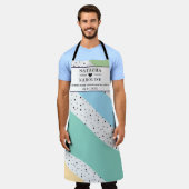 Benutzerdefinierter Text, Aquarellküche Schürze (Getragen)