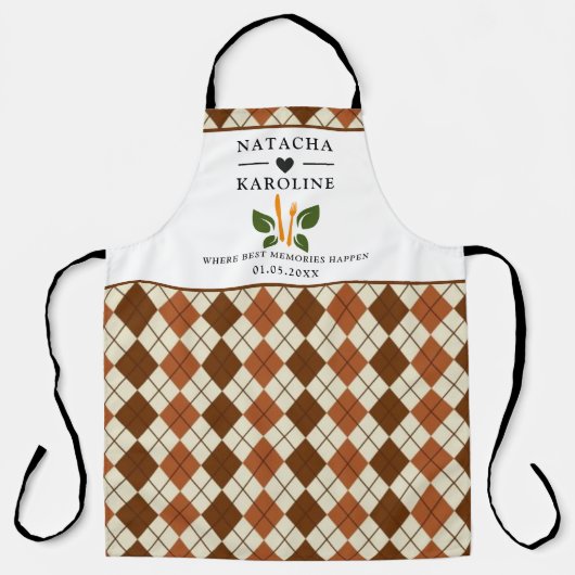 Benutzerdefinierter Text, Aquarellküche Schürze (Vorderseite)