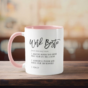 Benutzerdefinierter Text Arbeit Bestie Lustiger Ar Tasse