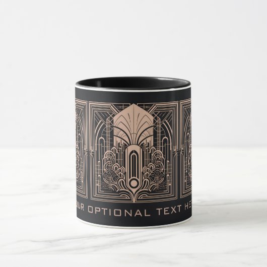 Benutzerdefinierter Text Art Deco Tasse (Zentrum)