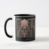 Benutzerdefinierter Text Art Deco Tasse (Links)