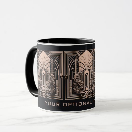 Benutzerdefinierter Text Art Deco Tasse (Vorderseite Links)