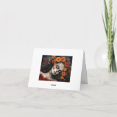 Benutzerdefinierter Text 💀 Artful La Calavera Cat Karte (Rückseite)