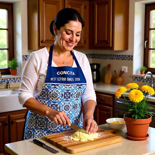 Benutzerdefinierter Text 💙 Atemberaubend-blauer A Schürze