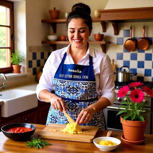 Benutzerdefinierter Text 💙 Atemberaubend-blauer A Schürze