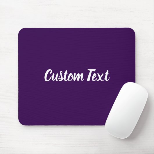 Benutzerdefinierter Text auf Dunkelviolett mit wei Mousepad (Mit Mouse)