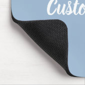 Benutzerdefinierter Text auf Hellblau mit weißer S Mousepad (Ecke)