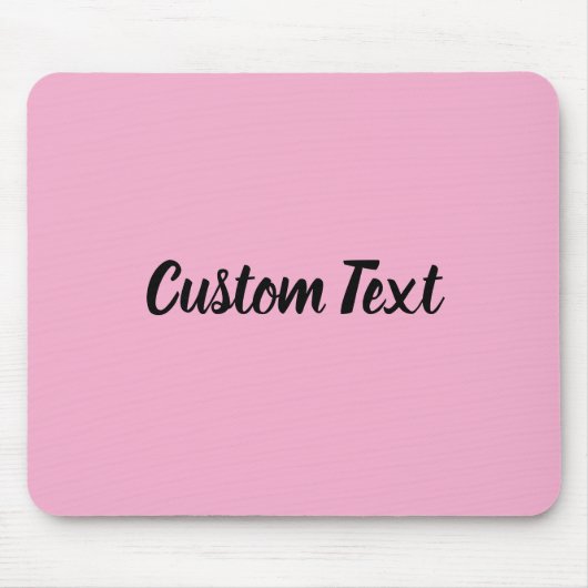 Benutzerdefinierter Text auf Hellrosa mit schwarze Mousepad (Vorne)