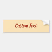 Benutzerdefinierter Text auf Peach mit Scharlachro Autoaufkleber (Vorne)