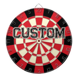 Benutzerdefinierter Text auf Retro-Rot, Schwarz, C Dartscheibe
