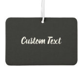 Benutzerdefinierter Text auf Schwarz mit weißem Sk Autolufterfrischer (Rückseite)
