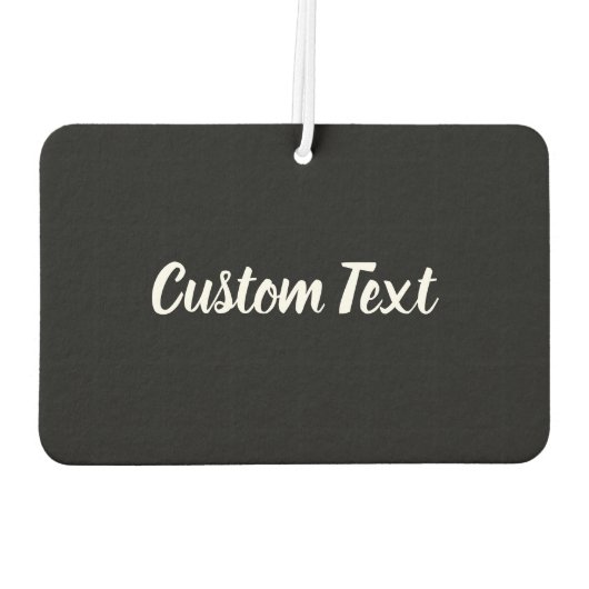 Benutzerdefinierter Text auf Schwarz mit weißem Sk Autolufterfrischer (Rückseite)