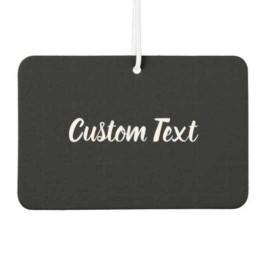 Benutzerdefinierter Text auf Schwarz mit weißem Sk Autolufterfrischer (Vorderseite)