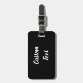 Benutzerdefinierter Text auf Schwarz mit weißem Sk Gepäckanhänger (Vorderseite vertikal)