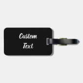 Benutzerdefinierter Text auf Schwarz mit weißem Sk Gepäckanhänger (Rückseite horizontal)